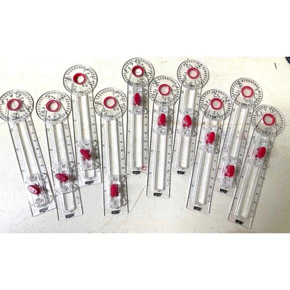 Lot of 10 - Gently-Used Classroom Geotool Safety Compass / Protractors for Math - Picture 1 of 6